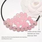 AD Beads Natural Gemstone 10mm Round Loose Beads Big Hole 2mm Sized 30pcs (Rose Quartz) - color: Rose Quartz