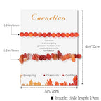 Healing Crystal Bracelets for Women 2 PCS 6mm Natural Stone Bracelet Stretch Crystal Beaded Bracelets Handmade Gemstone Bracelet Jewelry Gifts Christmas Gifts for Women Girls - style: carnelian