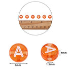 BEEFLYING 1480Pcs Transparent Acrylic Alphabet Beads Flat Round Disc A-Z White Letter Beads Clear Spacer Bead for DIY Friendship Boho Bracelet Hawaii Summer Holiday Jewelry Making (Dark Orange) - color: Dark Orange