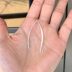 Adabele 100pcs Hypoallergenic Long V Shape Marquise Earring Hooks 45mm Sterling Silver Plated Ear Wire (Strong Wire 0.9mm/19 Gauge) DIY Craft Earrings Jewelry Making250-S - color: Silver