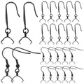 SUNNYCLUE 1 Box 40Pcs Black French Earring Hooks with Pinch Bails Clasp Stainless Steel Earring Hooks Bulk Ear Wire Fishhook Earwires Earrings Findings for Jewelry Making Supplies DIY Dangle Earrings - style: Earring Hook 2