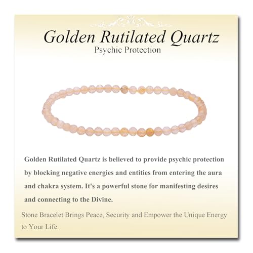 MASSIVE BEADS Natural Genuine Gemstone Beads Healing Crystal Chakra Reiki Jewelry Faceted Round Beads Bracelets 3mm - color: Golden Rutilated Quartz
