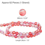 uxcell Matte Crystal Glass Beads 6mm Synthetic Frosted Shining Semi-Precious Round Loose Beads Synthetic Moonstone for Jewelry Making DIY Bracelet, Red - color: Red, size: 6mm