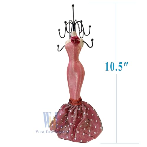 2 PCS Set Jewlery Display Shoe Ring Holder - Mannequin Necklace Display Bracelet Orgaziner (Fuchsia) - color: Fuchsia