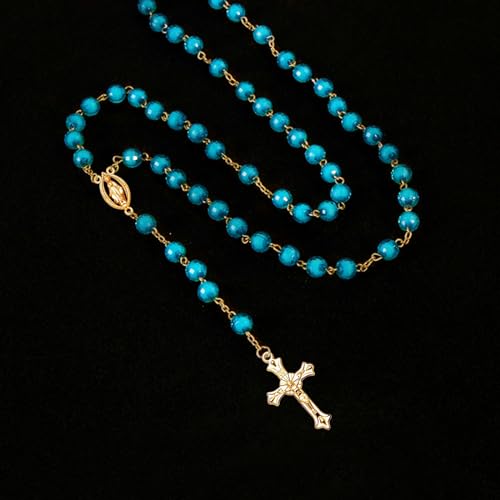 84Pcs/42Set Rosary Kits Cross and Center Medal Charms Alloy Oval Virgen De Guadalupe Links Connector Charm Pendant for Diy Jewelry Making Supplies