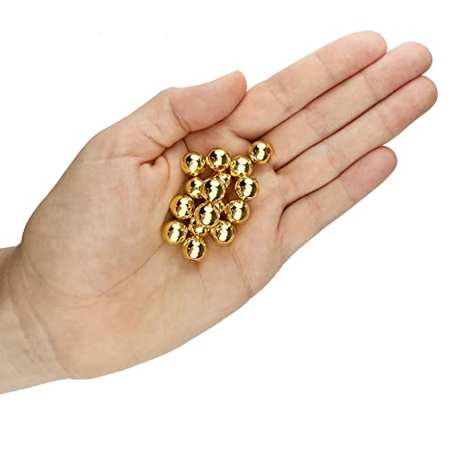250 Round Gold Acrylic Beads 10mm Diameter with 2.7mm Hole for Crafts - color: Gold, size: 10mm