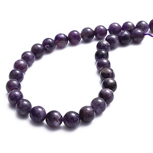 BEADIA Natural Amethyst Crystal Stone Round Loose Semi Gemstone Beads for Jewelry Making 12MM 32PCS - color: Amethyst, size: 12mm
