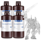 ANYCUBIC 3D Printer Resin Bundle, 405nm SLA UV-Curing Resin with High Precision and Quick Curing & Excellent Fluidity for LCD 3D Printing (4Packs*1kg Clear, 4kg in Total) - color: Clear, size: 4kg