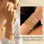 18k Gold Necklace Chains for Jewelry Making, 52.5 Feet 8 Rolls Bracelet Chains for DIY,6.5 Feet Each Style, Gold Plated Chain with Jump Rings/Lobster Clasps/Connectors - color: 18k Gold-52.5 Feet 8 Rolls