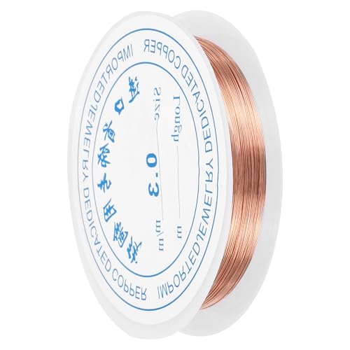 MECCANIXITY 28 Gauge Copper Wire for Jewelry Making, 1 Roll Craft Tarnish Resistant Beading Wire for Jewelry Making Supplies DIY (Red Bronze)-49ft - color: Red Bronze, size: 28 Gauge x 49ft