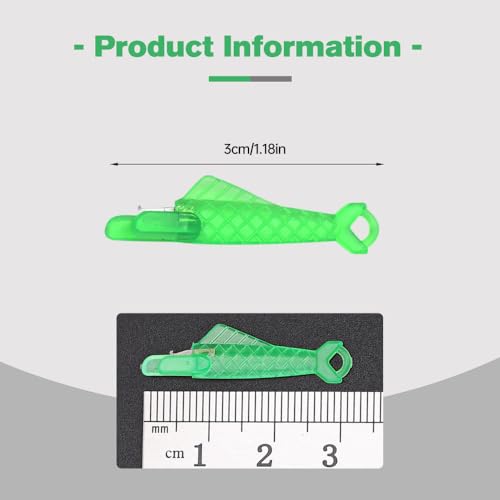 Fish Mouth Sewing Machine Needle Threader, 2024 Upgrade Quick Sewing Machine Loop Easy Selfthread Needle Threaders Tool, Automatic Sewing Needle Threader Simple Needle Threader (Green*15) - color: Green*15
