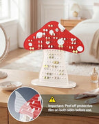 NiHome Mushroom Earring Holder Organizer, Acrylic Earring Stand with 152 Holes for Stud Earrings, Cute Tabletop Jewelry Display & Storage for Girls, Women, Gift