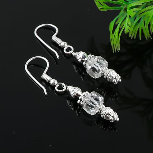 Natural Gemstone Dainty Earrings, Silver Plated Hypoallergenic Jewelry, Handmade Healing Crystal Lightweight Earring, Polished Stones, Elegant Birthday Statement Gift for Women