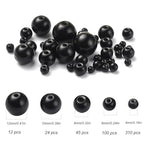 Black Round Crystal Glass Beads for Jewelry Making (4/6/8/10/12mm), Smooth Round Natural Gemstone Glass Spacer Loose Beads for Crafts Bracelets Necklaces Charms - color: Round Smooth Glass Beads: Black