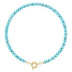 KissYan Beaded Gemstone Necklace for Women, Natural Stone Beach bead Necklace, 18" Boho Summer Handmade Jewelry Gifts - color: Turquoise