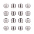 Cheriswelry 20pcs Barrel Striped 304 Stainless Steel Beads European Large Hole Metal Beads Mini Loose Spacer Beads Slide Charms 12x10mm for DIY Earring Bracelet Necklace Jewelry Making - color: Barrel Striped