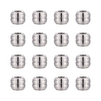 Cheriswelry 20pcs Barrel Striped 304 Stainless Steel Beads European Large Hole Metal Beads Mini Loose Spacer Beads Slide Charms 12x10mm for DIY Earring Bracelet Necklace Jewelry Making - color: Barrel Striped