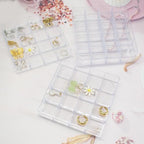 4 PCS Stackable Jewelry Organizer Tray, Plastic Storage Box with 16 Mini Grid (1.57''), Clear Organizer Tray for Drawer Dresser Vanity Desk, Jewelry Storage Box for Necklaces Bracelets Rings Earrings