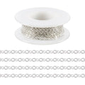 Pandahall 925 Sterling Silver Plated Necklace Chains 16.4 Feet Soldered Cable Chains 2x2x0.3mm Flat Oval Jewelry Chains for Bracelet Necklace Jewelry Making