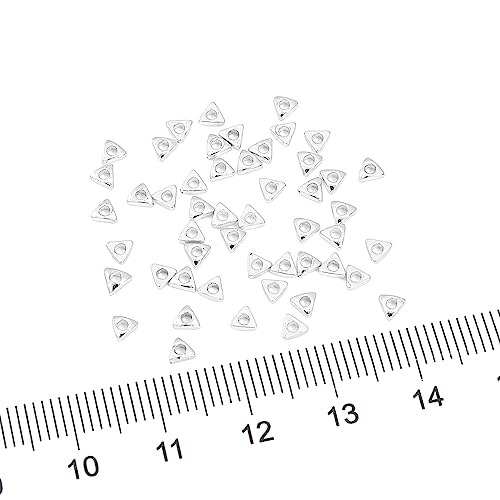 BEADIA Silver Plated Triangle Spacer Beads 3x3mm 50pcs for Jewelry Making Findings Non Tarnish - color: Silver, size: 3x3mm Triangle