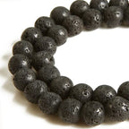 100pcs 6mm Black Lava Beads Natural Gemstone Beads Round Loose Beads for Crafting and Jewelry Making - color: Black Lava, size: 6mm