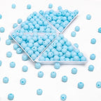 BONNY BOXX 1000PCs 6MM Matte Light Blue Acrylic Round Beads, Frosted Plastic Resin Bubblegum Balls Chunky Gumball Beads for Necklace and Bracelet Making, Crafting Supplies - color: Matte Light Blue, size: 6MM
