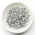 500PCS Letter Beads Glow in The Dark 4x7mm Acrylic Alphabet Vowel Letters A E I O U Beads for Jewelry Bracelet Making - color: AEIOU-500PCS