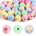 15Pcs Acrylic Beads Round 16mm UV Fruit Print Fit for DIY Jewelry Bracelet Necklace Keychain Beadable Pens Mobile Phone Chain Making Cute (Heart Mixed Color) - color: Heart Mixed Color