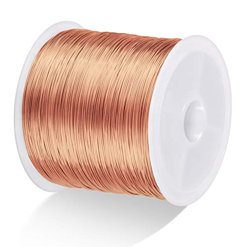 MIKIMIQI 328Ft Jewelry Wire - 26 Gauge Tarnish Resistant Copper Beading Wire for Jewelry Making, 0.4mm X 100m (Rose Gold) - color: Rose Gold