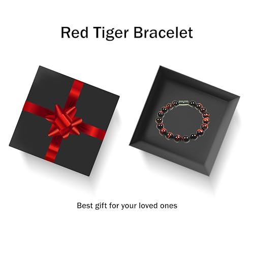 Rose Quartz Bracelet - 8mm Healing Crystal for Love, Unisex - color: 03: Red Tiger, style: B: 6.5-6.9 inches