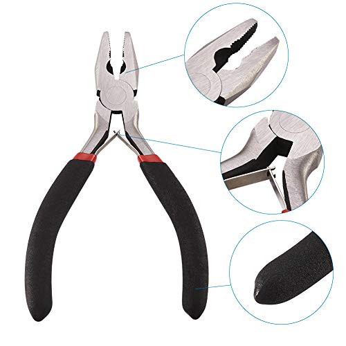 Beadthoven 1Set Wire Cutter Pliers with Polishing Serrated Jaws Jewelry Tools for Electrical Wire Wiring Cutting 12cm/4.7 Inch Long - color: Gunmetal, size: Wire Cutter Pliers