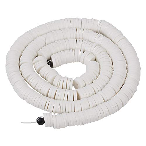 10 Strands 4mm Flat Round Polymer Clay Beads Strands Flat Disc Clay Beads Clay Spacer Bead for DIY Boho Bracelet Necklace Earring Jewelry Making (White) - color: White, 4x1mm