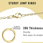 300PCs 14K Gold Plated Jump Rings for Jewelry Making, 4mm 5mm 6mm 7mm, Earring Bracelet Necklace Finding & Supplies (14K Gold Plated) - color: 14K Gold