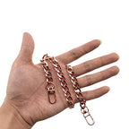 HAHIYO Rose Gold Purse Chain Strap 15.7 inches - Comfortable Flat 0.4' Wide, 2.4mm Thick Metal Strap for Shoulder, Cross Body, Sling, Handbag, Clutch - 1 Pack - size: Rose Gold 15.7 inches
