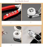 Snap Button Kit Sets, 200 Sets Colorful 5 Claw Buckle with 6 Inch Plier and Alloy Stick for Clothing Leather Crafting Sewing (2)