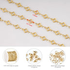 KYUNHOO 4 Meters Hollow Clover Leaf Jewelry Chain Roll Gold Plated Stainless Steel Chains for Jewelry Making with Lobster Clasps and Jump Rings for Necklace DIY - color: Leaf Clover Gold