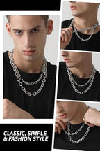 ChainsHouse Stainless Steel Cable Chain Necklaces for Men Women, 3mm/5mm/7mm/9mm/12mm 18K Gold/Black Plated Mens Cable Link Chains, 18"-30" Length - Send Gift Box - color: a: stainless-3mm, size: 22 Inches
