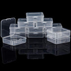 SATINIOR 12 Pack Clear Plastic Beads Storage Containers Box with Hinged Lid for Beads and More (2.52 x 2.52 x 0.79 Inch) - size: 2.52 x 2.52 x 0.79 Inch