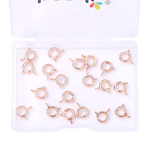 BEADIA Rose Gold Plated Spring Clasps Non Tarnish 7mm 20pcs for Jewelry Making Findings - color: Spring Clasps Rose Gold, size: 7mm
