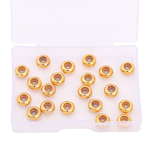 BEADIA 18K Gold Plated Stopper Beads 8x4mm 20pcs Rondelle Insert Silicon Length Adjust Spacer Beads for Jewelry Making Findings - color: Rondelle, size: 8x4mm