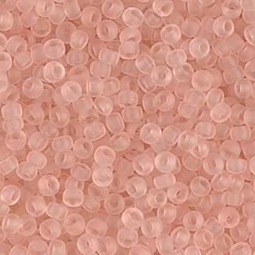 Matte Transparent Pale Pink Miyuki Japanese Round Rocailles Glass Seed Beads 11/0 Approximately 23 Gram 5 Inch Tube