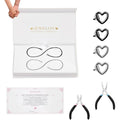 Mother’s Day Gift – Permanent Bracelet Kit with Love Vow Card, 316L Stainless Steel Chain & 925 Silver Heart Clasp, Handcrafted, Ideal for Anniversary & Romantic Date Night - color: Silver + Black