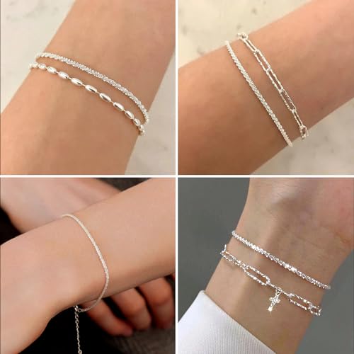33 Feet Stainless Steel Sparkle Chains Roll, 2.5mm Width 304 Stainless Steel Dainty Twisted Singapore Chain Bulk Spool for Jewelry Making DIY Craft - color: 2.5MM Stainless Steel Sparkle Chains