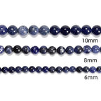62Pcs Blue Sodalite 6mm Beads Natural Stone Round Gemstone Genuine Real Stone for DIY Bracelet Jewelry String Making - color: Blue Sodalite, size: 6mm
