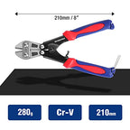WORKPRO Mini Bolt Cutter 8-inch, Spring Loaded Small Heavy Duty Wire Cable Cutter, Snips Clippers with Soft Anti-Slip Handle - size: 8-inch/210mm, style: Bolt Cutter