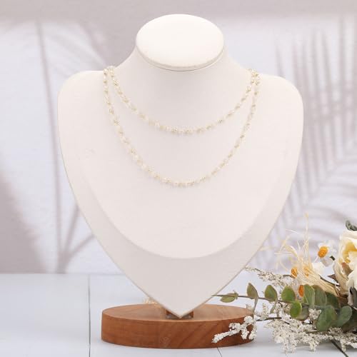 SMYHTGLIF 16.4 Feet Clear Crystal Chain for Jewelry Making Gold Plated Brass Bead Jewelry Making Chains Permanent Jewelry Findings - color: Transparent