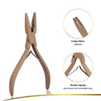 GlamorDove Hair Extension Pliers Kit Microlink Pliers for Extensions Hair Extension Beading Tool Hair Needle Pulling Hook Hair Styling Bead Closer and Remover Pliers, Brown - color: Brown