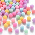 400pcs Round Frosted Acrylic Matte Beads No Hole 6mm Opaque Mixed Color