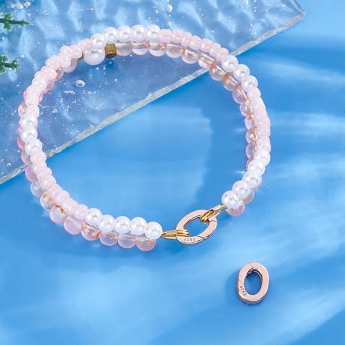 PH PandaHall 2Pcs 925 Sterling Silver Spring Gate Rings, Rose Gold Oval Spring Clasp Connector, Metal Necklace Shortener Jewelry Clasps for Necklace Bracelet Keychain Jewelry Making, 0.39x0.27