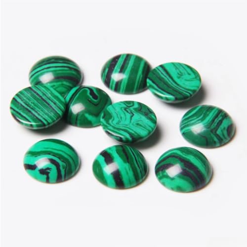 20pcs 4mm Natural Stone No Hole Malachite Semicircle Smooth Cabochons Beads Healing Chakra Crystal Stone Bead for Jewelry Making Rings Earrings Necklace Bracelet DIY Crafts - color: Malachite, size: 4mm